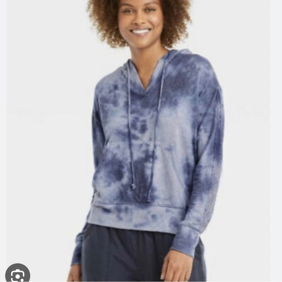 KNOX ROSE Tie Dyed V-Neck Long Sleeve Hoodie Sz XXL - Picture 2 of 14